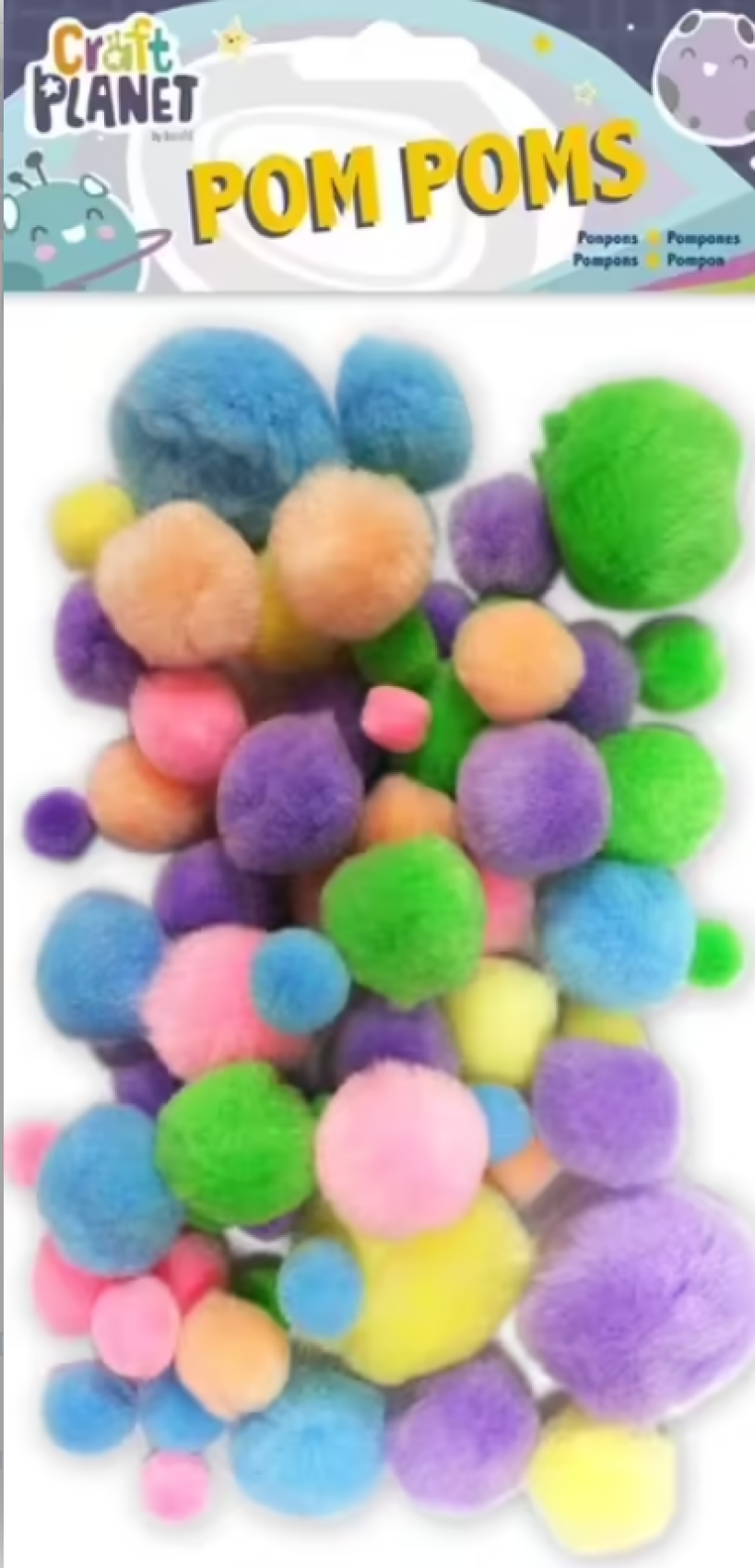 Pompony-plyov mix barev pastelov 100ks