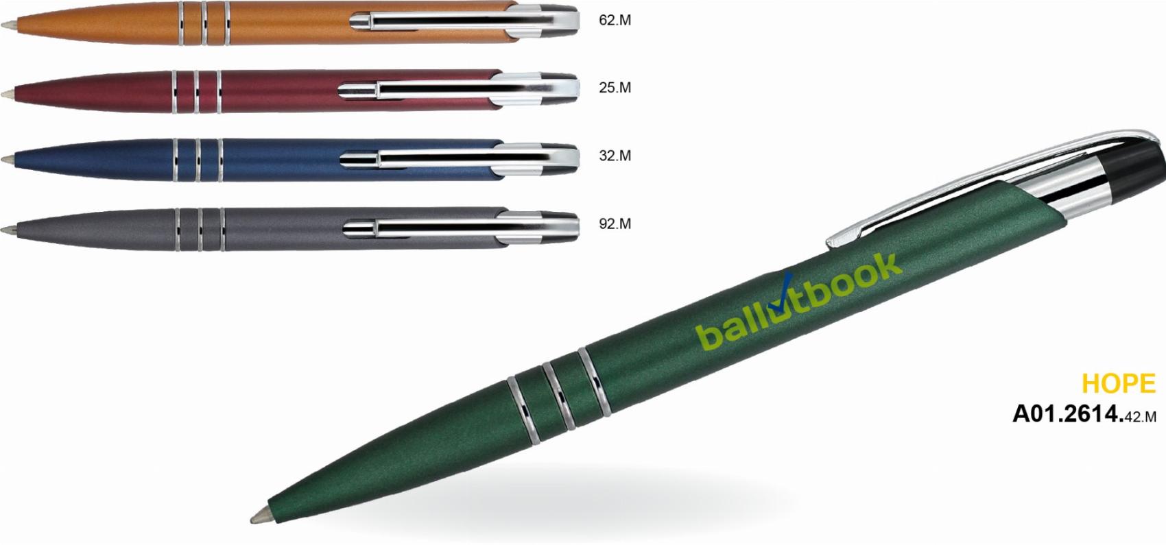 Kulikov pero Hope EMPEN plastov s kovovmi doplky mix barev - Kliknutm na obrzek zavete
