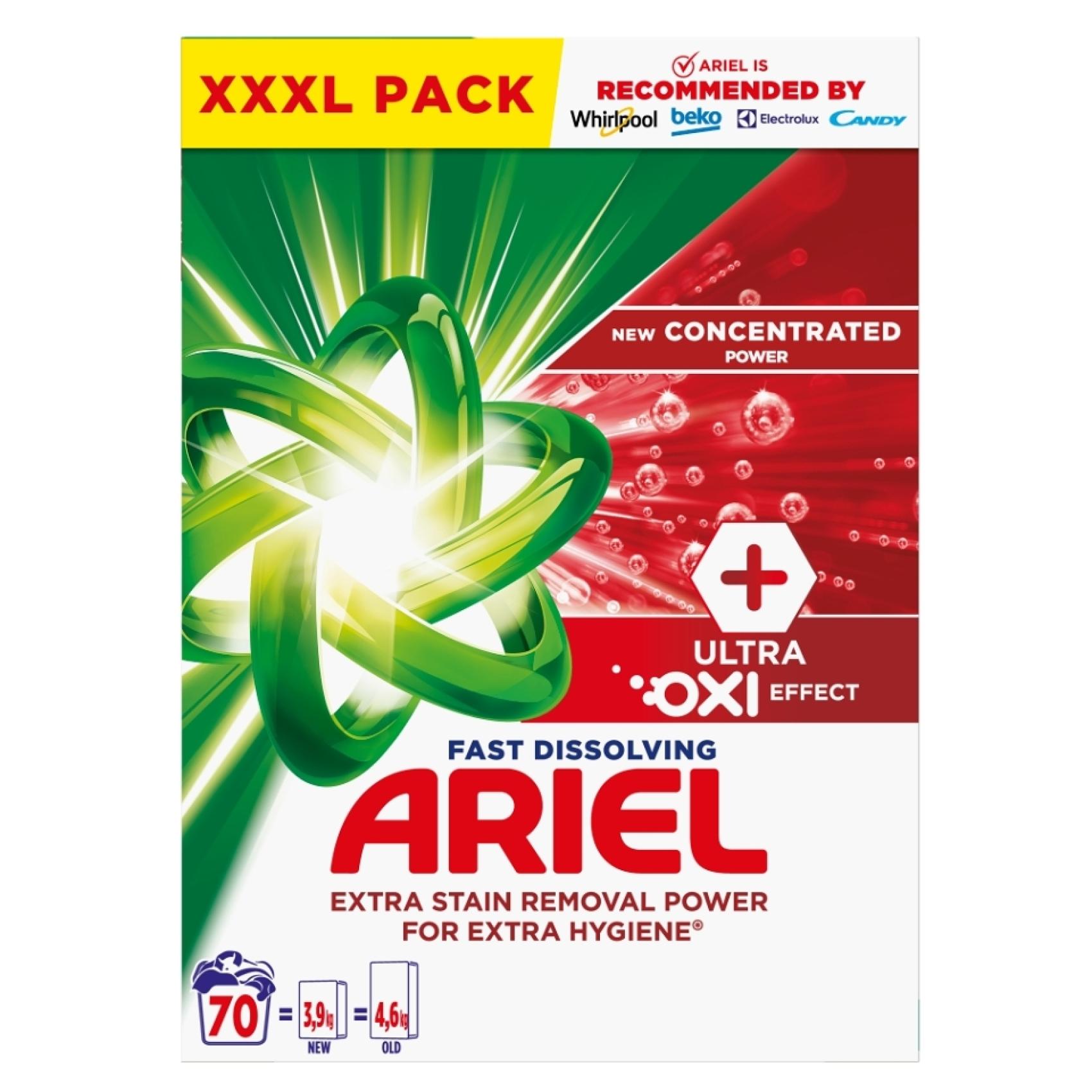Prek na pran Ariel Oxi 3,9kg/70 PD na bl