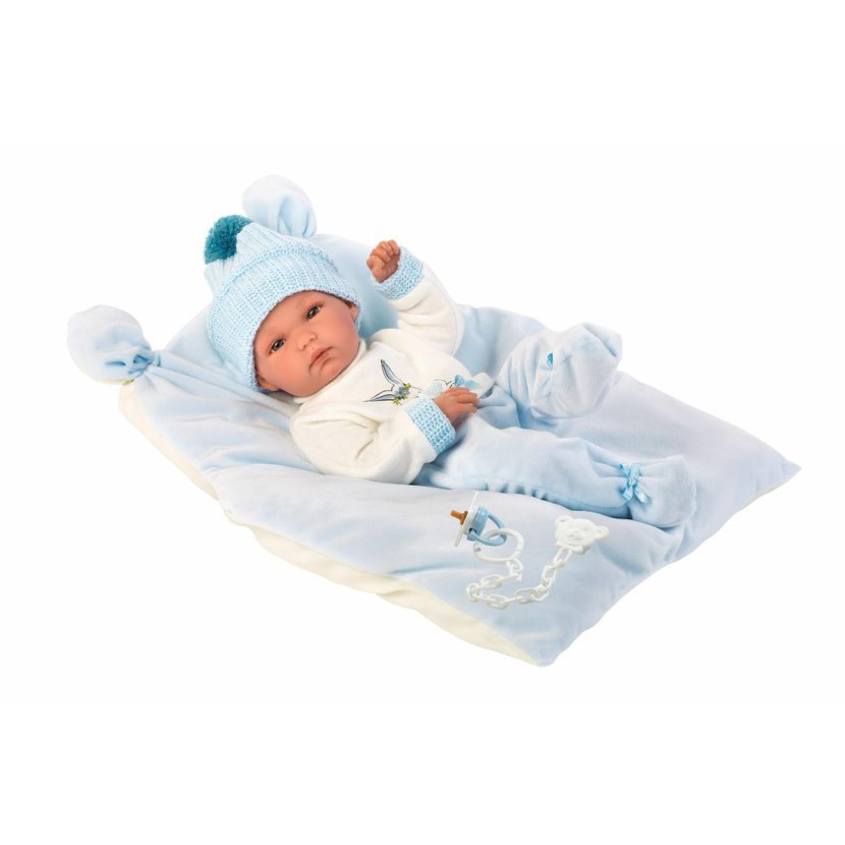 Panenka NEW BORN 35cm kluk na modr dece - Kliknutm na obrzek zavete