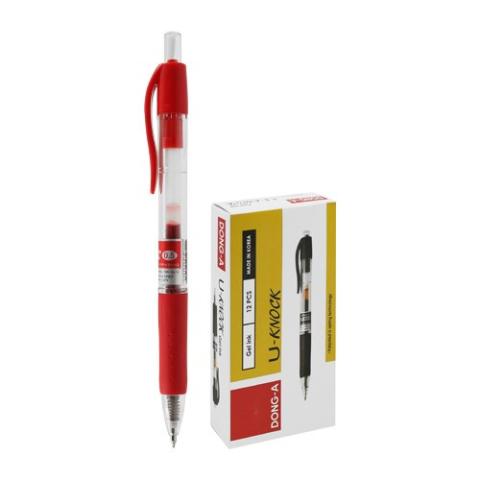 Kuličkové pero gelové U - knock 0,5mm červené