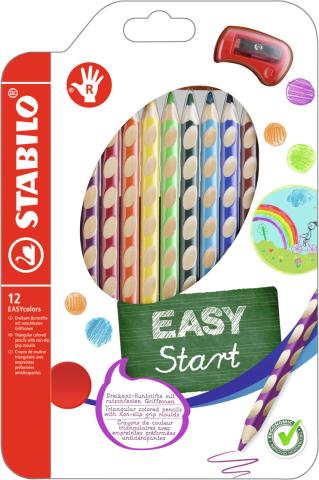 Pastelky Stabilo EASY 12 barev pro praváky 9mm