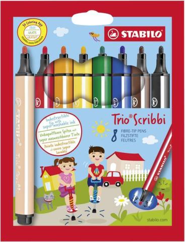 Dětské fixy Stabilo Trio Scribbi/8ks