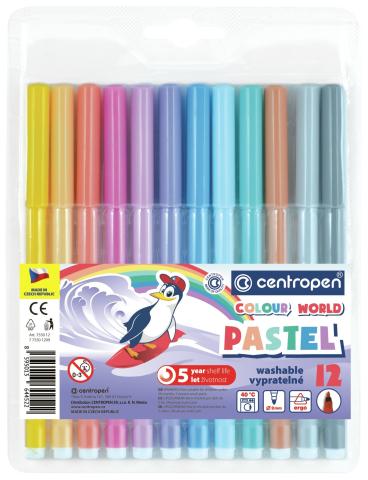 Popisovač Centropen 7550/12ks pastelové barvy