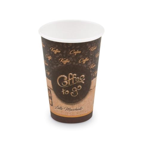 Kelímek papírový "Coffee to go" hnědý 420ml/50ks