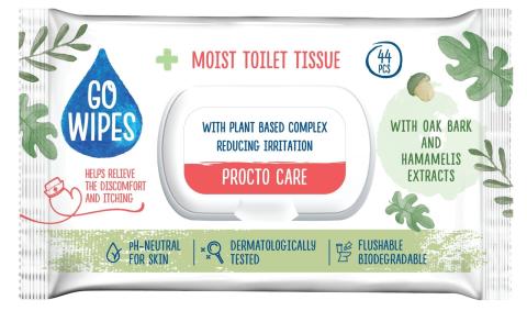 Toaletní papír Procto Care vlhčený dubová kůra a probiotikum 44ks