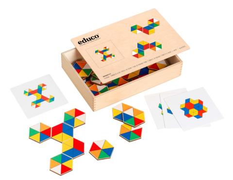 Hra HEXAGON se šestiúhelníky -  barevné skládání