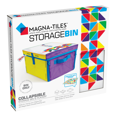 Stavebnice magnetická Magna Tiles - Úložný koš a interaktivní hrací podložka